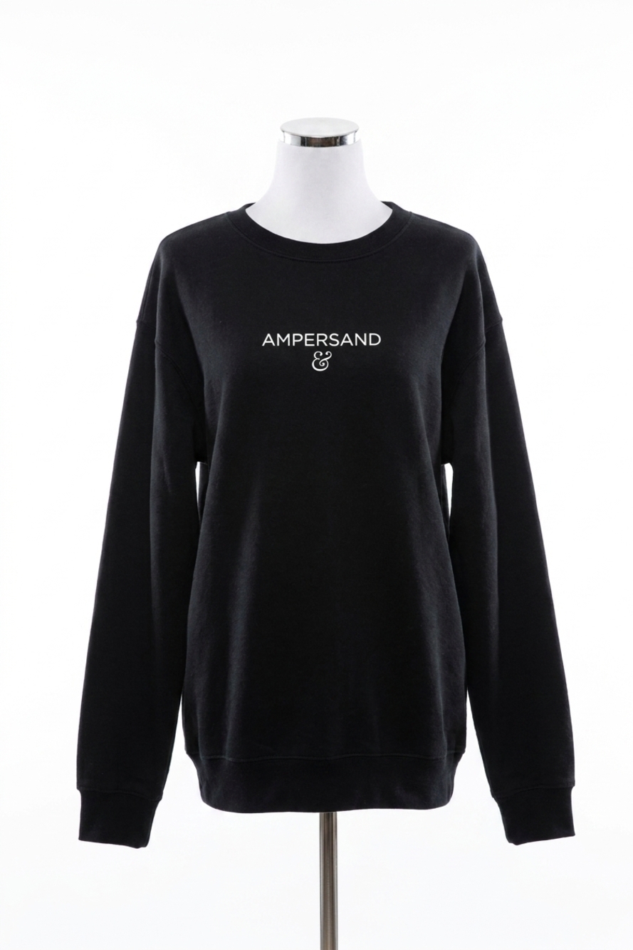 NEW AMPERSAND AVE university pullover sweater in classic black